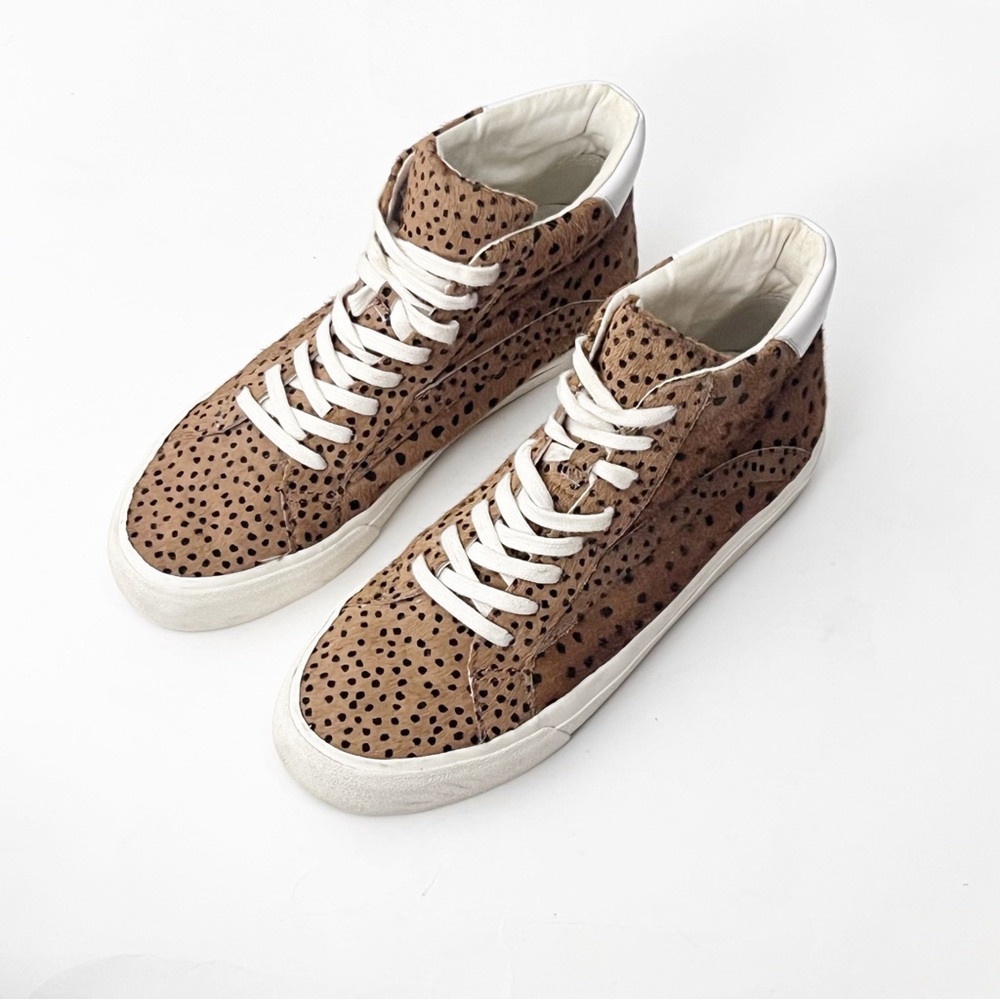 MADEWELL Spotted Calf Hair Lace Up Sidewalk High Top Sneakers Women’s Size 8 - Picture 7 of 15